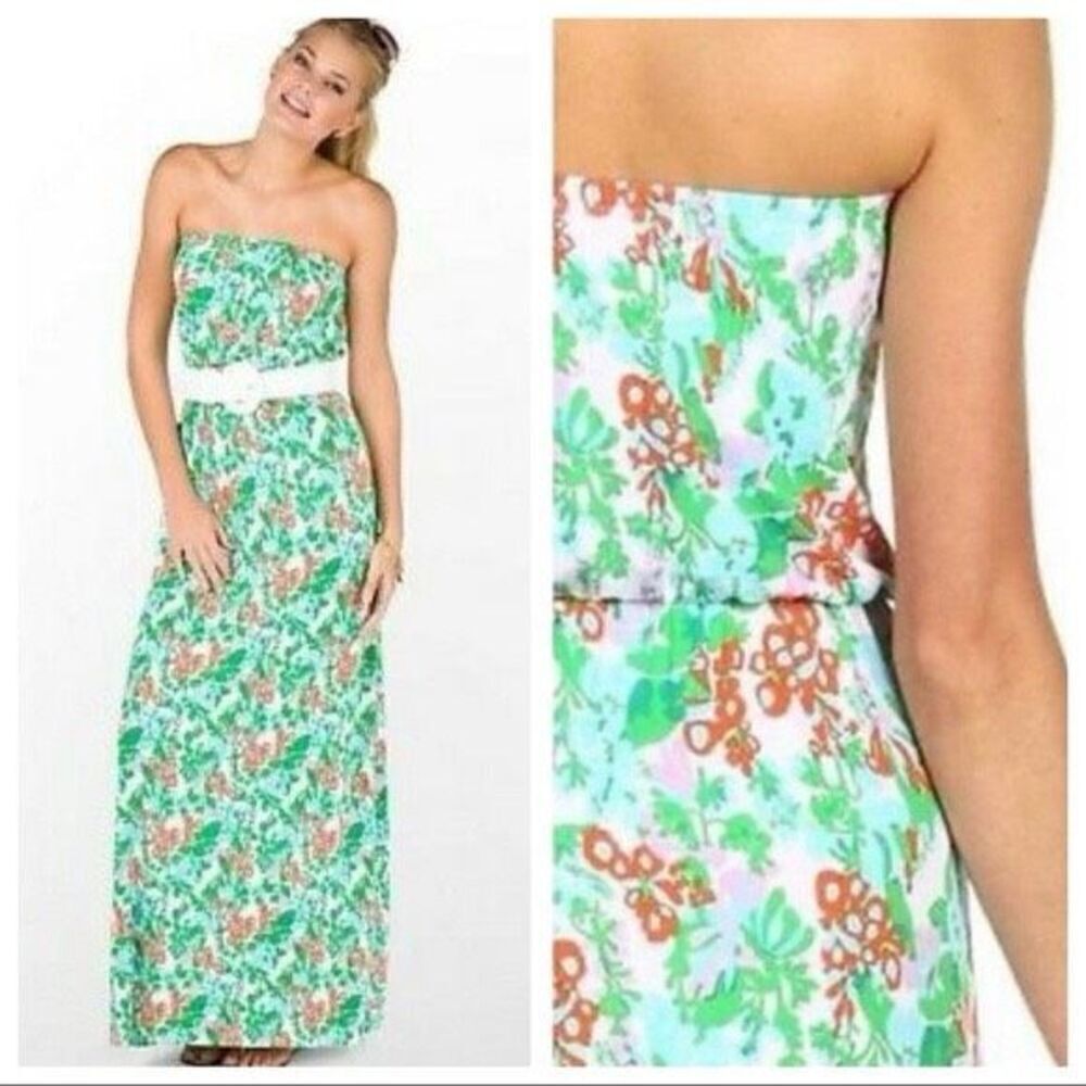 Lilly Pulitzer Strapless Marlisa Bee In Your Bonnet Maxi Dress‎ Floral XS